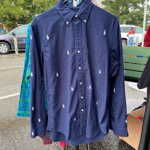 All over ponies polo button up